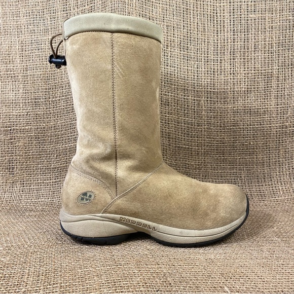 Merrell Boots Natural Shearling Winter Slip On  Size 6.5 - Picture 6 of 10